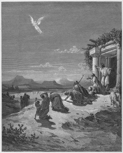 The Angel Raphael and the family of Tobit by Gustave Dore